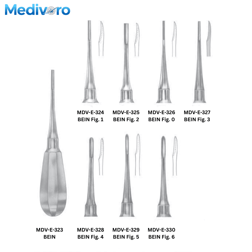 Bein Root Elevators Straight Series BEIN Fig 0 1 2 3 4 5 6 - Medivoro