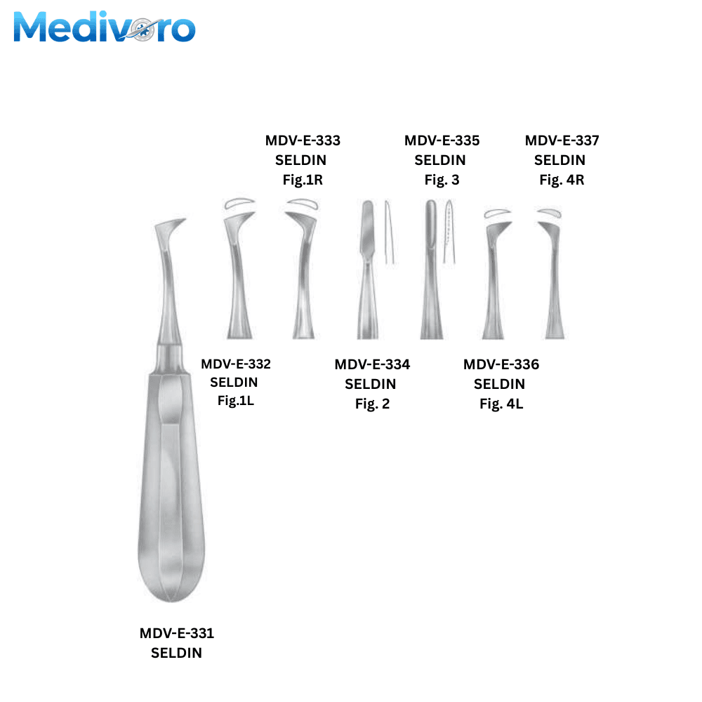 Seldin Root Elevators Series SELDIN Fig 1L 1R 2 3 4L 4R - Medivoro