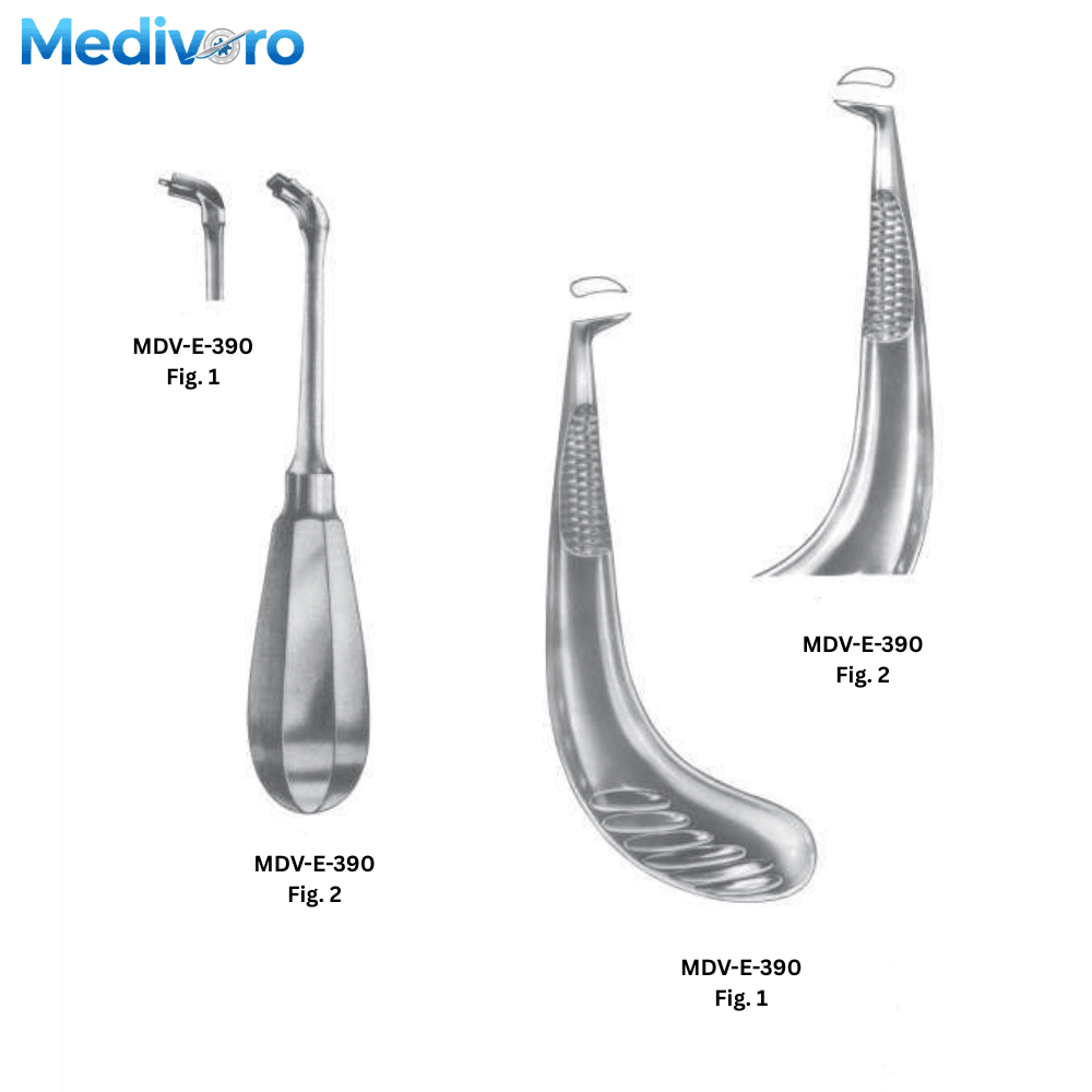 Specialized Curved Dental Elevators Series MDV-E-390 Fig 1 & Fig 2 - Medivoro