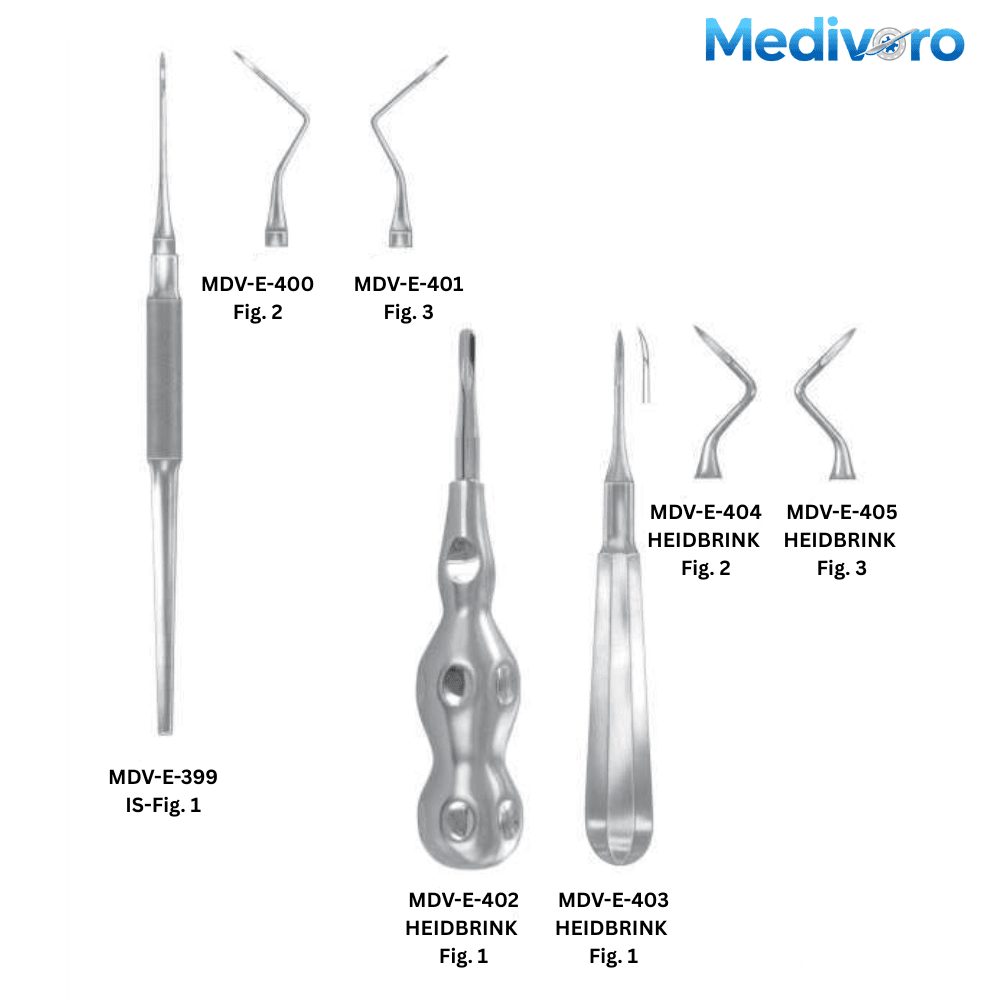 Heidbrink Root Tip Picks & Micro Root Elevators Series Fig 1 2 3 HEIDBRINK Fig 1 2 3 - Medivoro